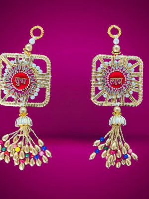 Shubh Labh Hanging with Kundan & Beads