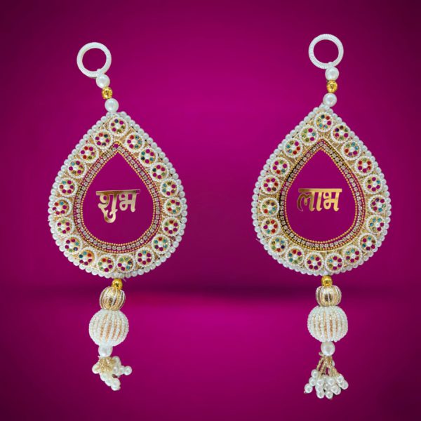 Shubh Labh Hanging with Pearl & Stone Work