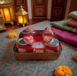 Traditional Pichwai Dry Fruit Tray and Jars Set