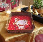 Traditional Pichwai Dry Fruit Tray and Jars Set