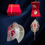 Germal Silver Kumkum Box with Tika Leaf & Motifs- Pack of 1