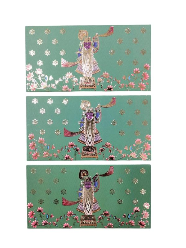 shreenath ji Print Velvet Paper Envelope-Pack of 5